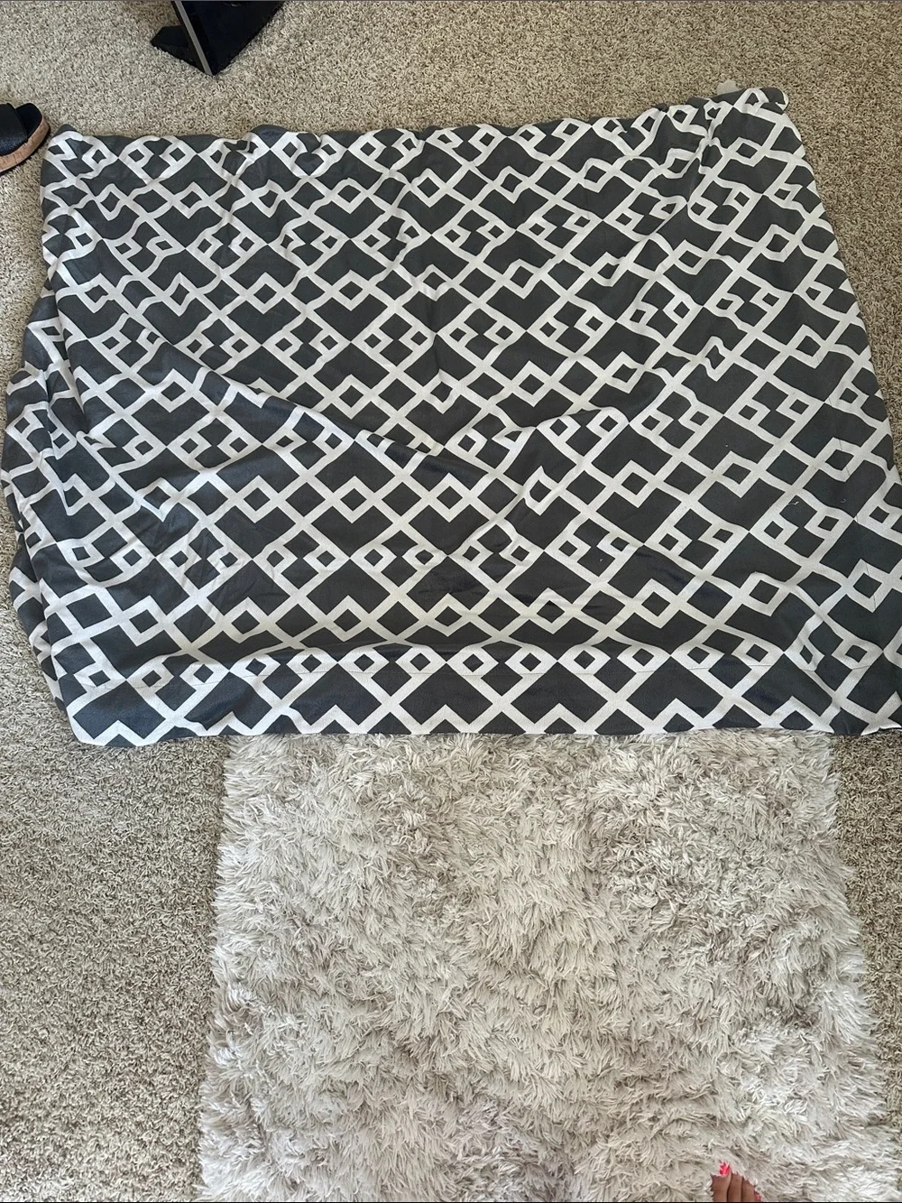 Modern Geometric Black & White Throw Blanket